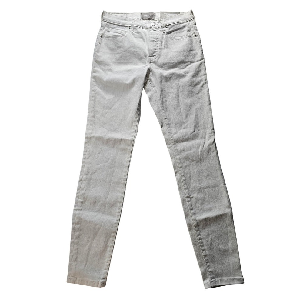 Everlane Skinny Jeans Women 29 Tall White‎ Bone Mid Rise Stretch